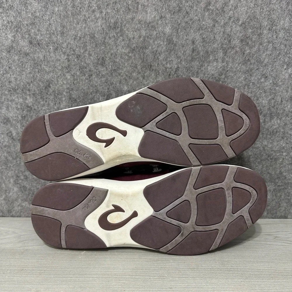 OluKai‎ Miki Li Women Size 8 Sneaker 20366-5Q1A Mauve Plum Leather Textile